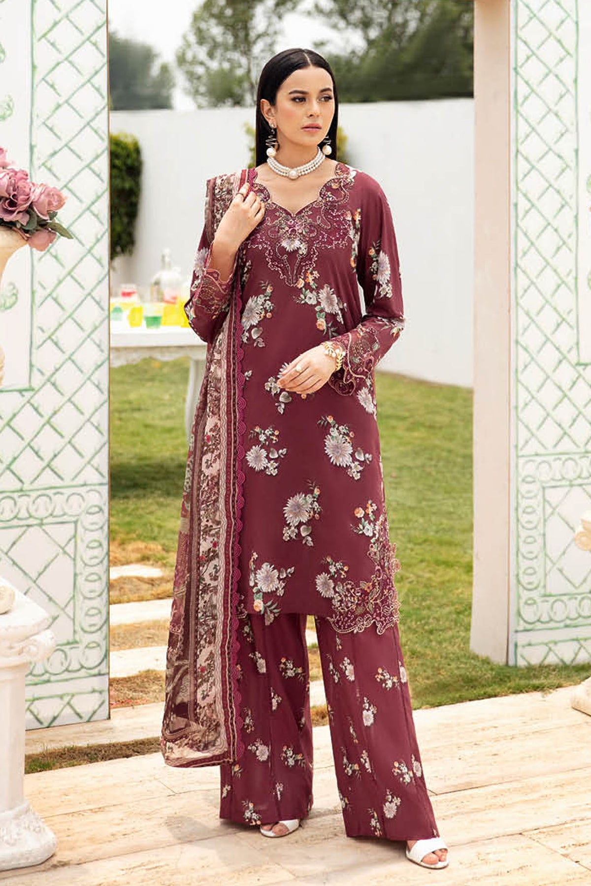 Rangrez By Ramsha Unstitched 3 Piece Luxury Lawn Vol-06 Collection-N-603