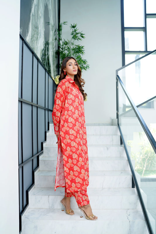 Amal Stitched 2 Piece Summer Lawn Collection-Coral Charm