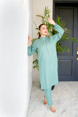 Amal Stitched Co Ords Basics Collection-Jade