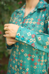 Amal Stitched 2 Piece Summer Lawn Collection-Turquoise Luxe