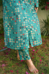 Amal Stitched 2 Piece Summer Lawn Collection-Turquoise Luxe