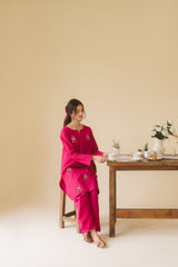 Dear October By Pashma Khan Stitched Co Ords Collection'2025-Pink Sorbet