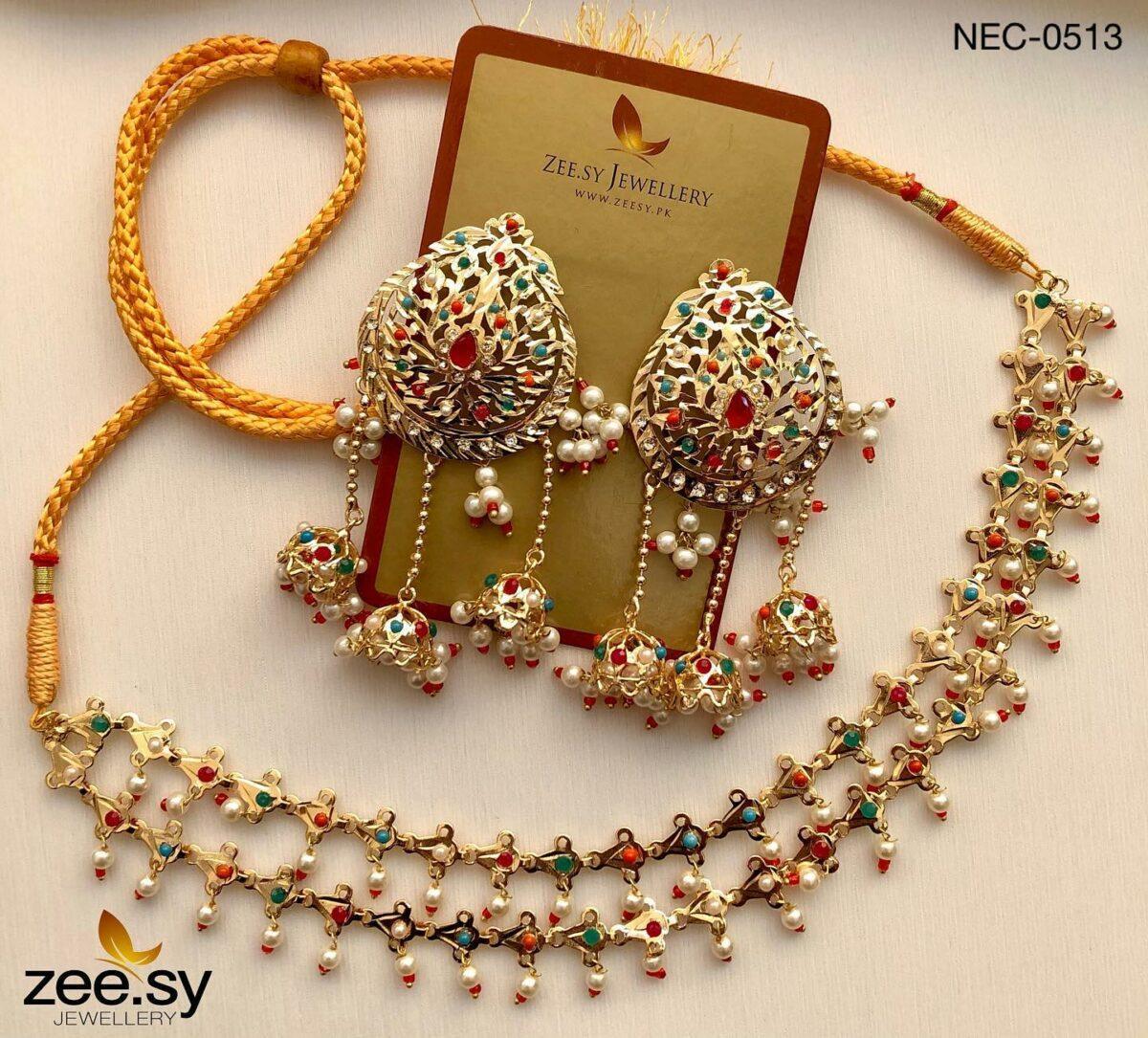 NAURATAN NECKLACE-0513 Multi - Zeesy Jewellery