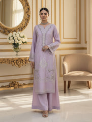 Farsha By Dressline Unstitched 3 Piece luxury Emb Lava Silk Collection'2025-farsha-unstitched-levender-veil