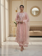 Farsha By Dressline Unstitched 3 Piece luxury Emb Lava Silk Collection'2025-farsha-unstitched-blush-mist