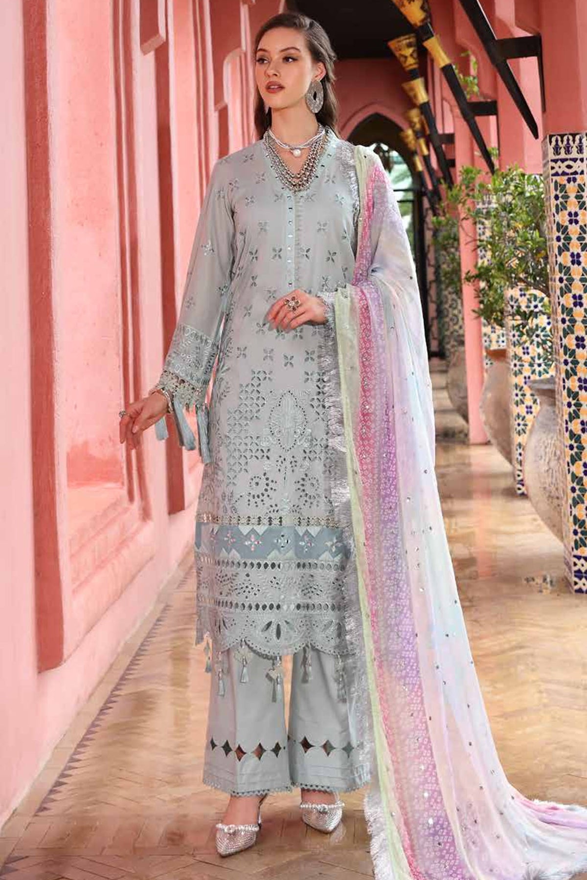 Bazaar By Nureh Unstitched 3 Piece Schiffli Lawn Collection'2025-NE-111