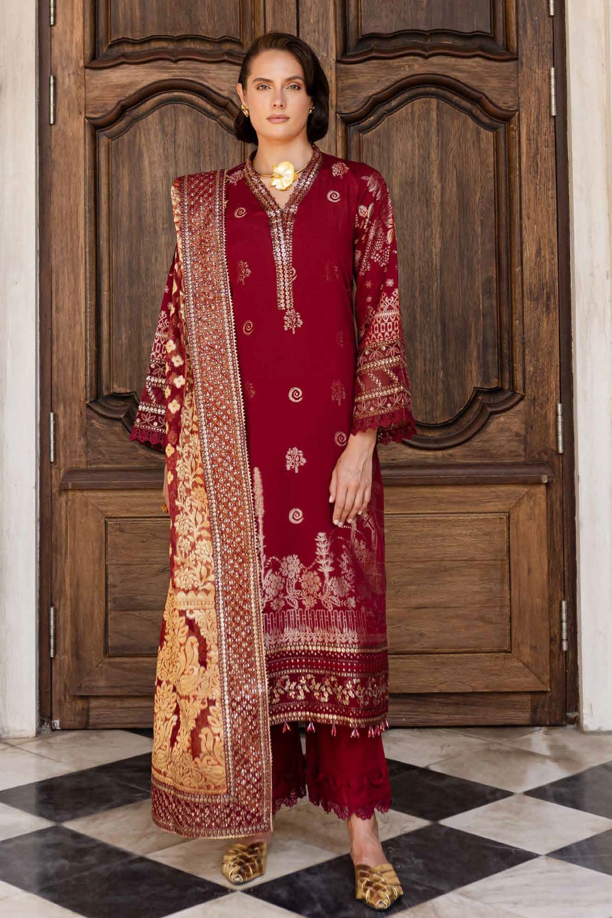 Nureh Unstitched 3 Piece Exclusive Jacquard Lawn Collection-NE-155