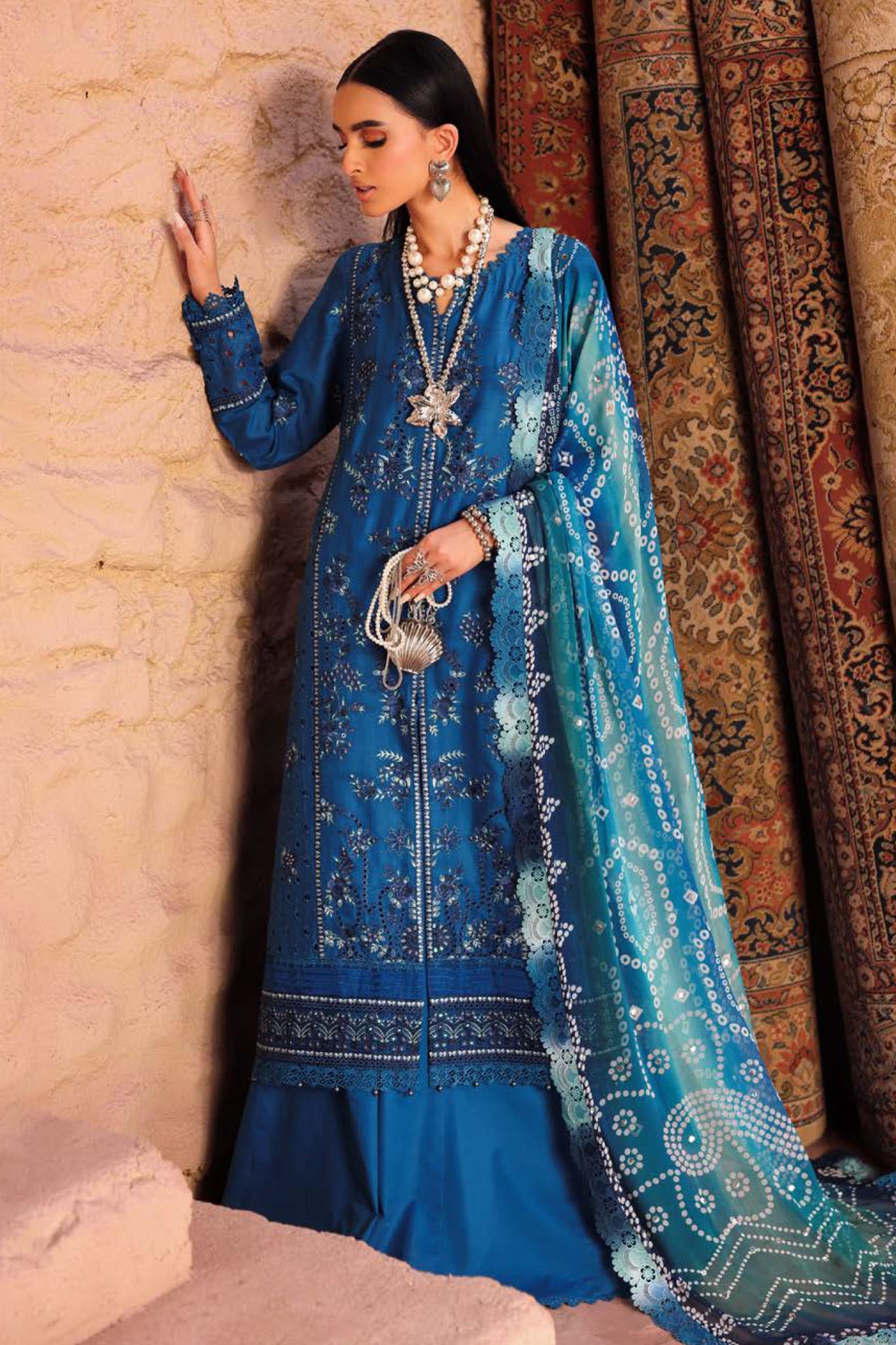 Bazaar By Nureh Unstitched 3 Piece Chikankari Doriya Lawn Collection'2025-NE-160