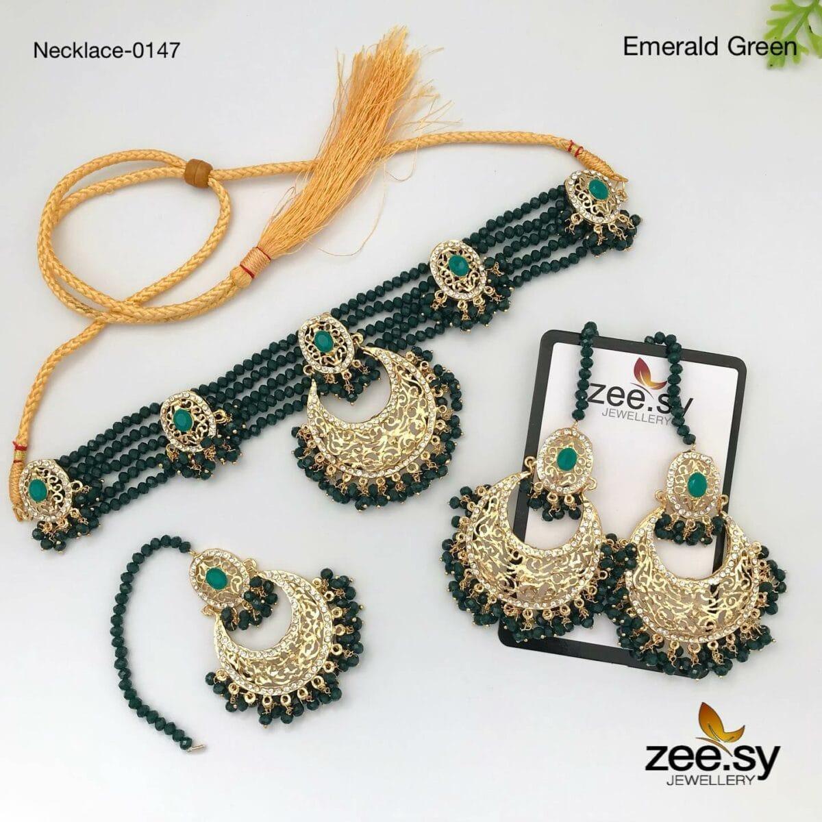 NECKLACE-0147 Emerald Green - Zeesy Jewellery