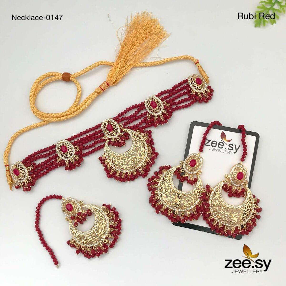 NECKLACE-0147 Rubi Red - Zeesy Jewellery
