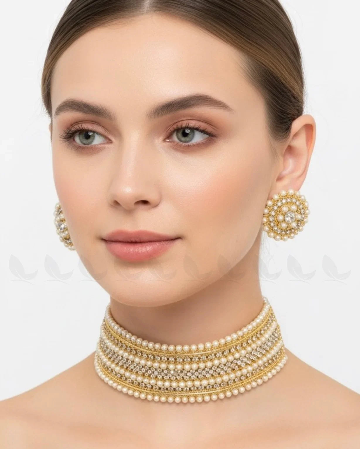 Elegant Beaded Pearl Choker Set - Zeesy Jewellery