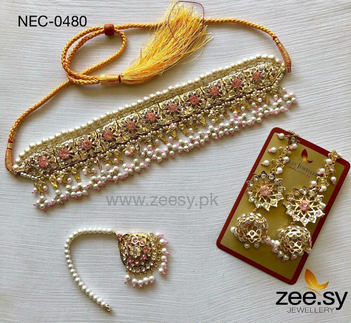 NECKLACE-0480 Pink - Zeesy Jewellery