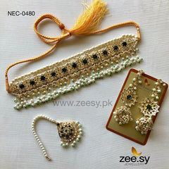 NECKLACE-0480 Emerald Green - Zeesy Jewellery