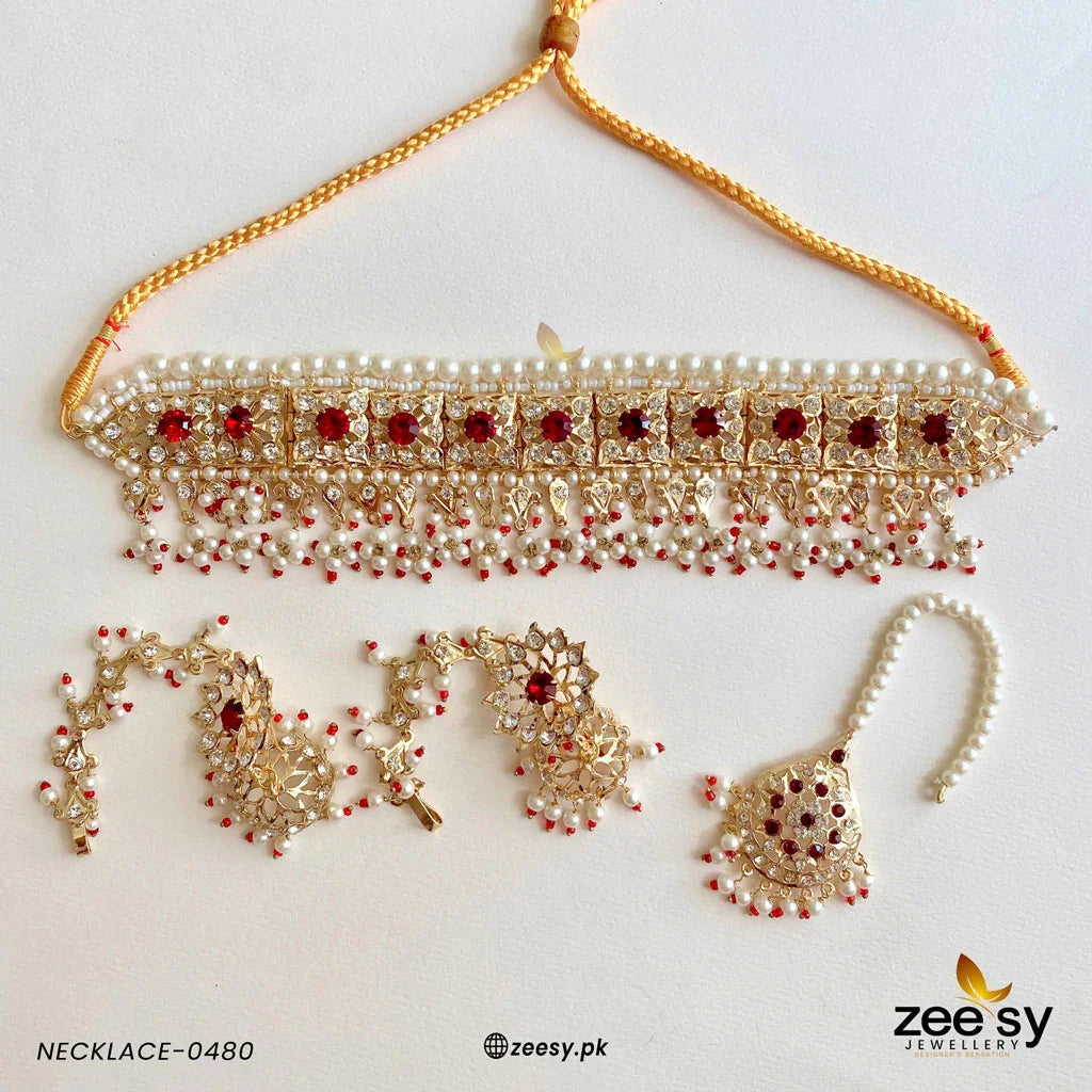 NECKLACE-0480 Mahroon - Zeesy Jewellery
