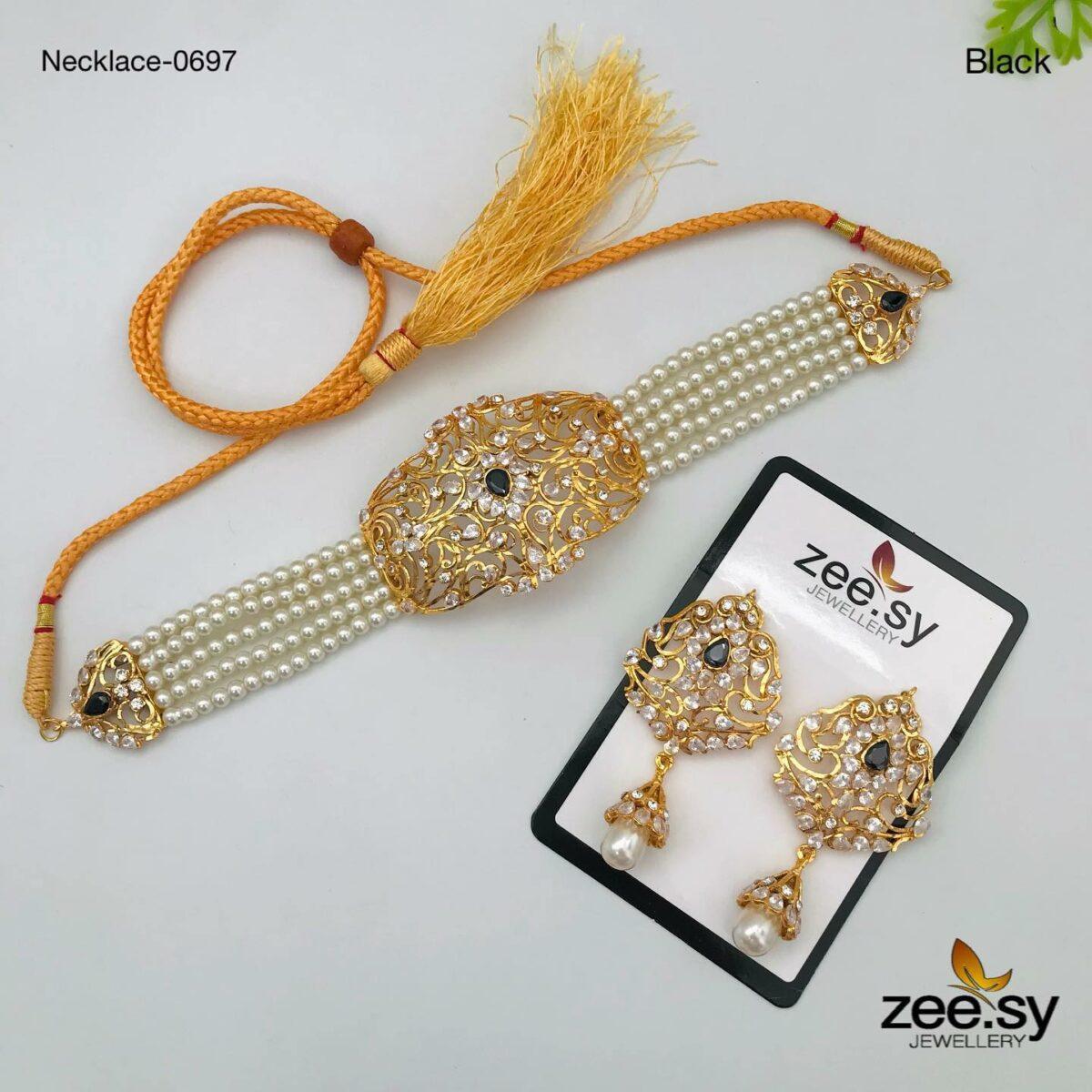 NECKLACE-0697 Black - Zeesy Jewellery