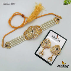 NECKLACE-0697 Black - Zeesy Jewellery