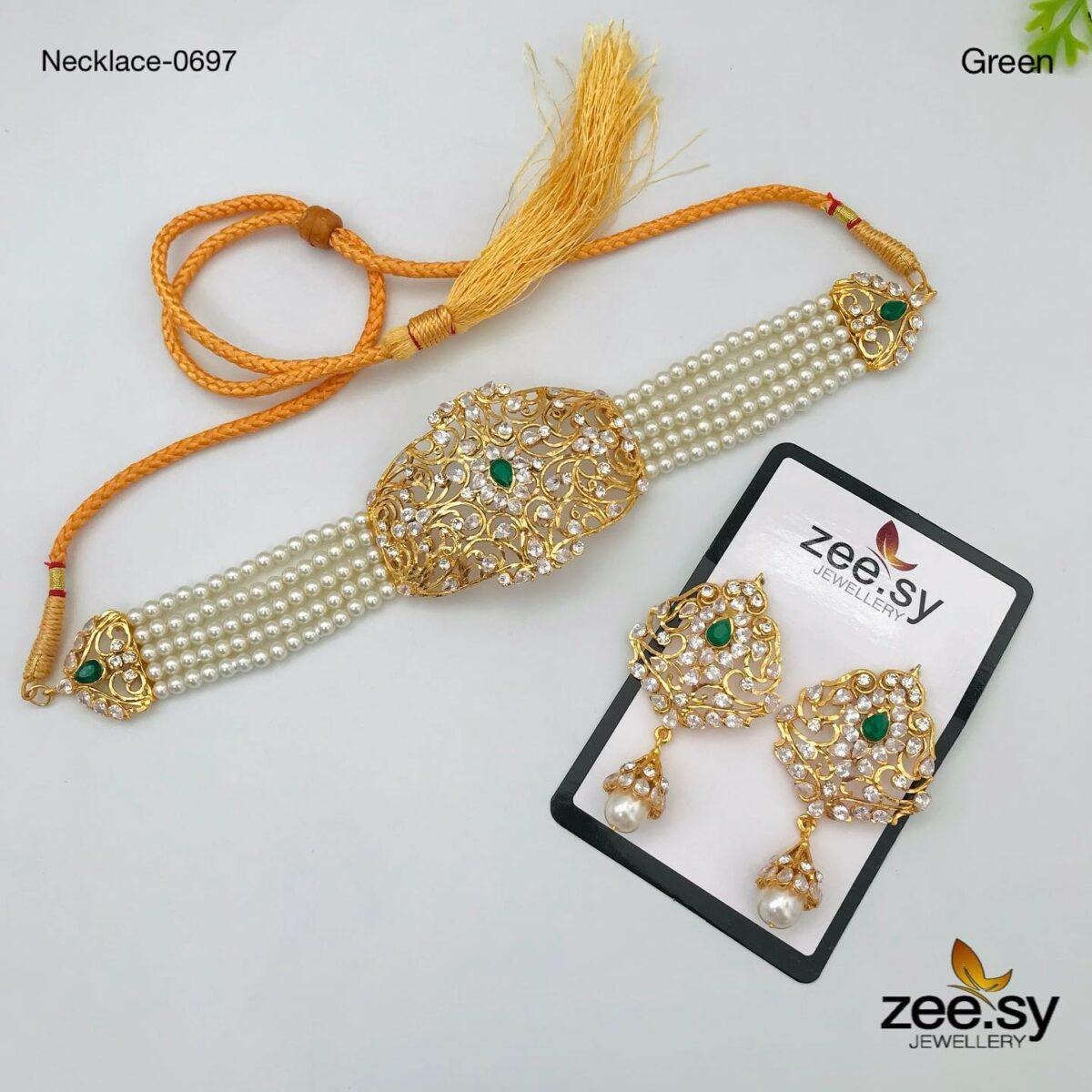 NECKLACE-0697 Green - Zeesy Jewellery