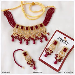 NECKLACE-0774 Red - Zeesy Jewellery