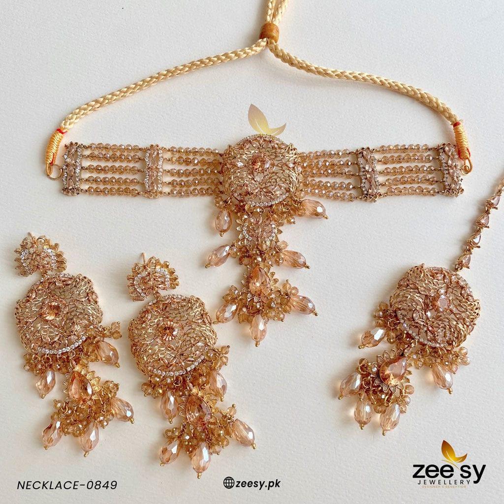 NECKLACE-0849 Champagne - Zeesy Jewellery