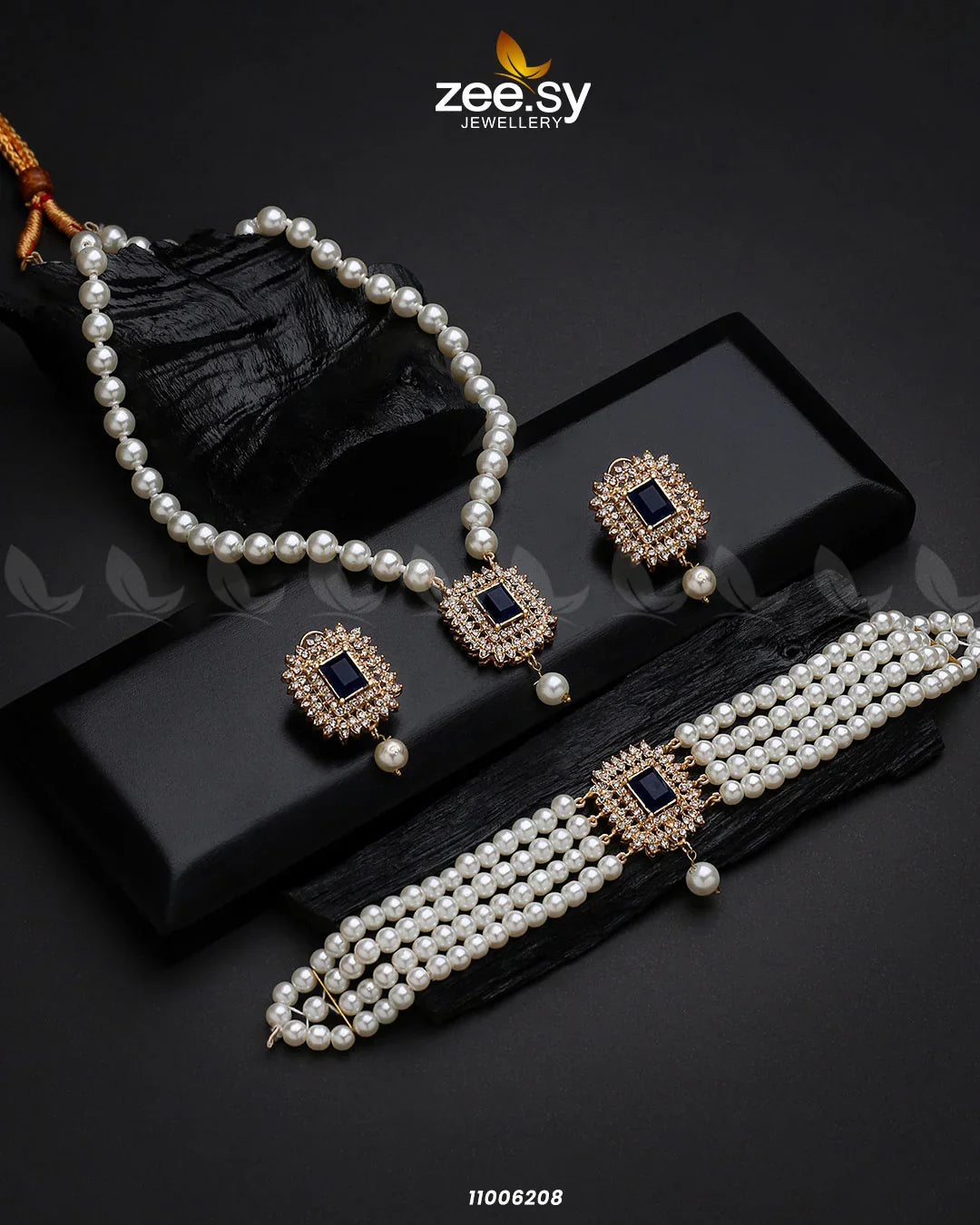 MALLA NECKLACE-0850 Blue - Zeesy Jewellery
