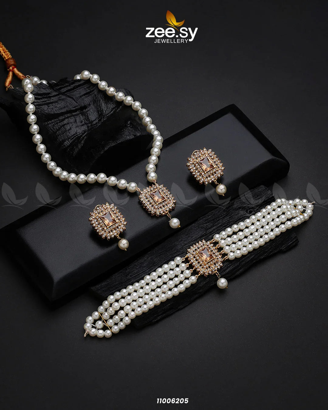 MALLA NECKLACE-0850 Champagne - Zeesy Jewellery