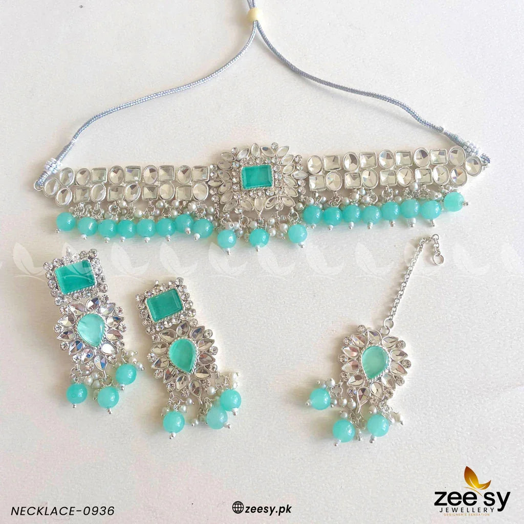 NECKLACE-0936 Mint Green - Zeesy Jewellery