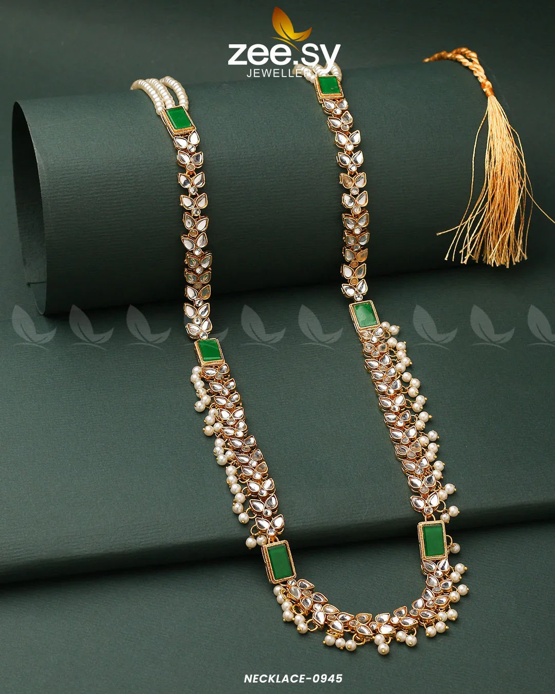 MALLA NECKLACE-0945 Green - Zeesy Jewellery