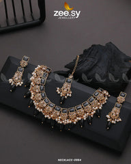 NECKLACE-0964 Black - Zeesy Jewellery