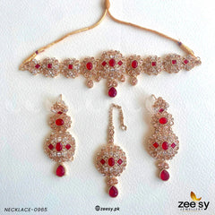 NECKLACE-0965 Golden Red - Zeesy Jewellery