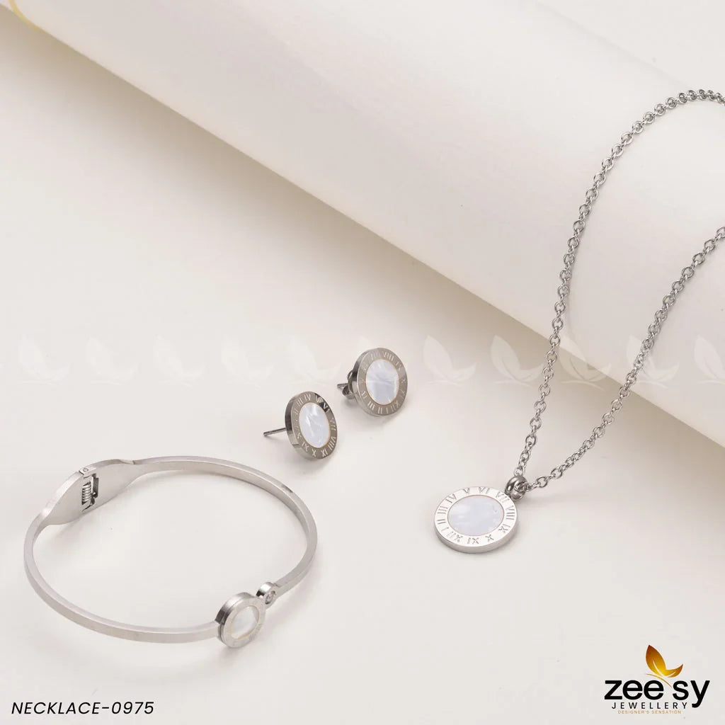NECKLACE-0975 White - Zeesy Jewellery
