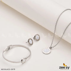 NECKLACE-0975 White - Zeesy Jewellery