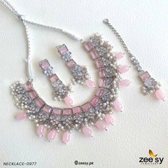 NECKLACE-0977 Mint Pink - Zeesy Jewellery