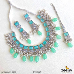 NECKLACE-0977 Mint Green - Zeesy Jewellery