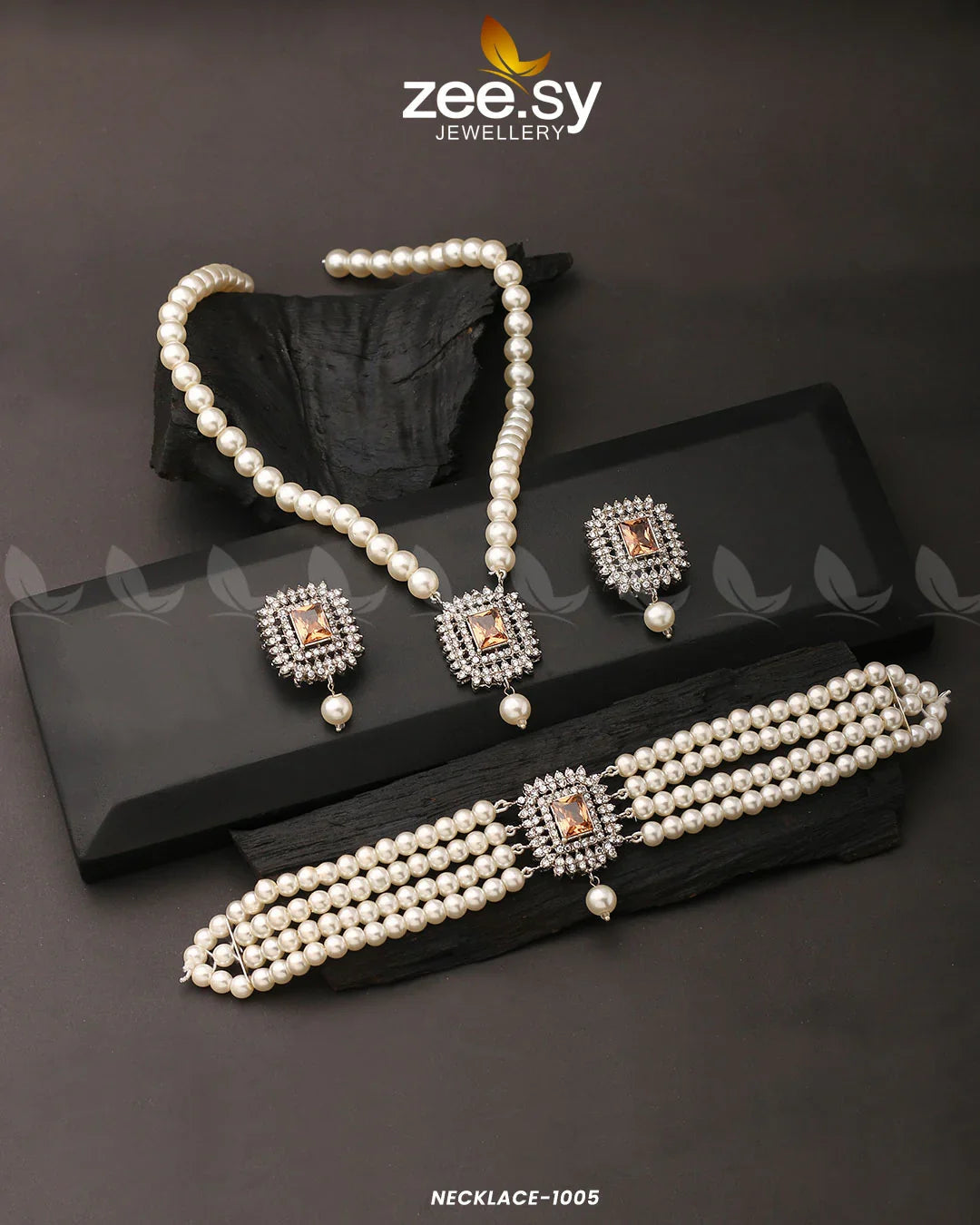 NECKLACE-1005 Champagne - Zeesy Jewellery