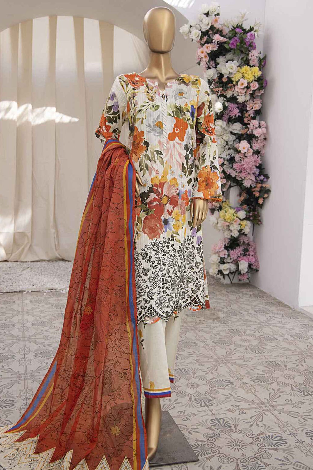 Nayab Printkari By HZ Unstitched 3 Piece Emb Lawn Vol-02 Collection-NPE-01