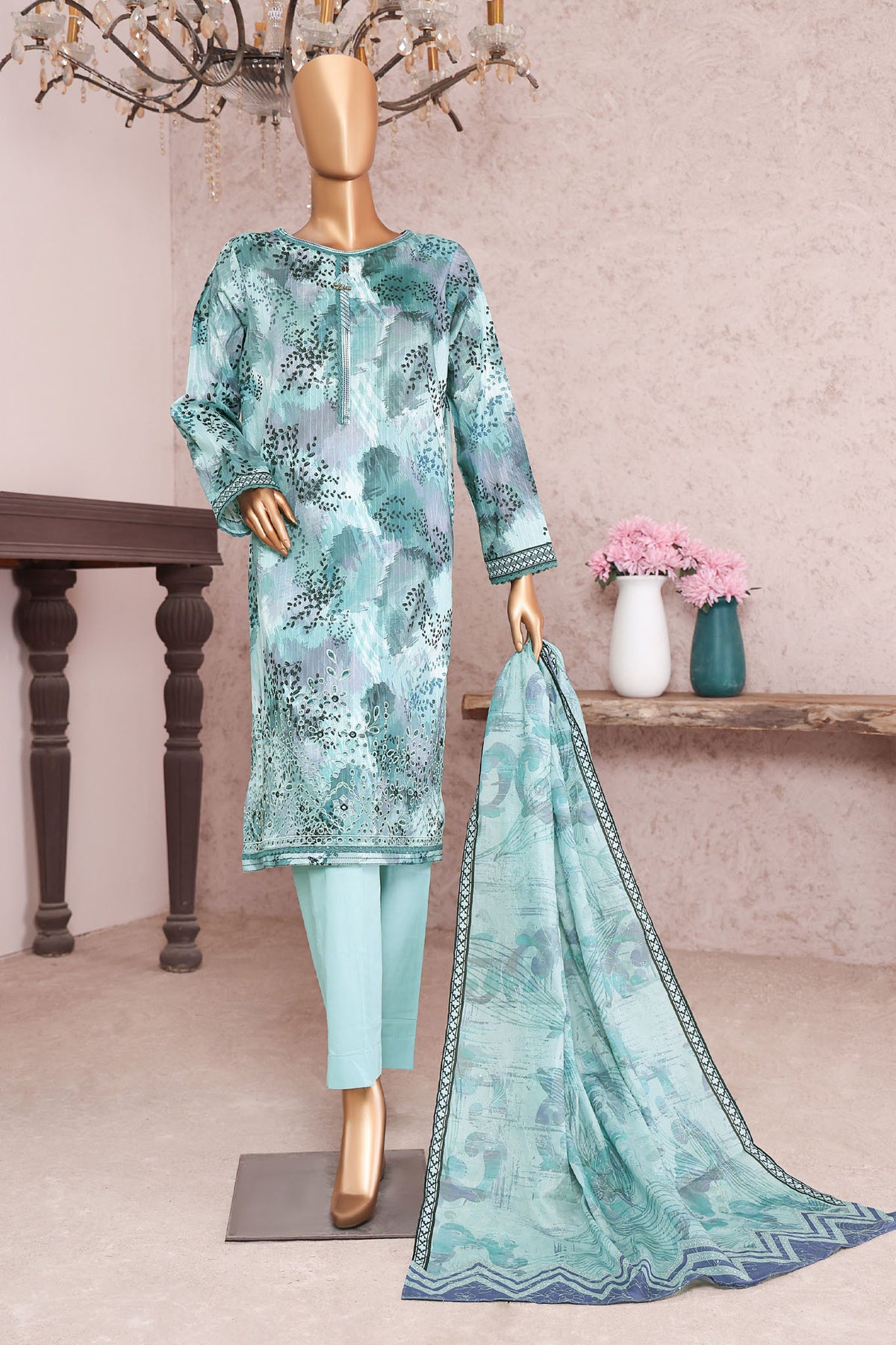 Nayab By HZ Unstitched 3 Piece Printkari Doriya Collection'2025-NPE-04