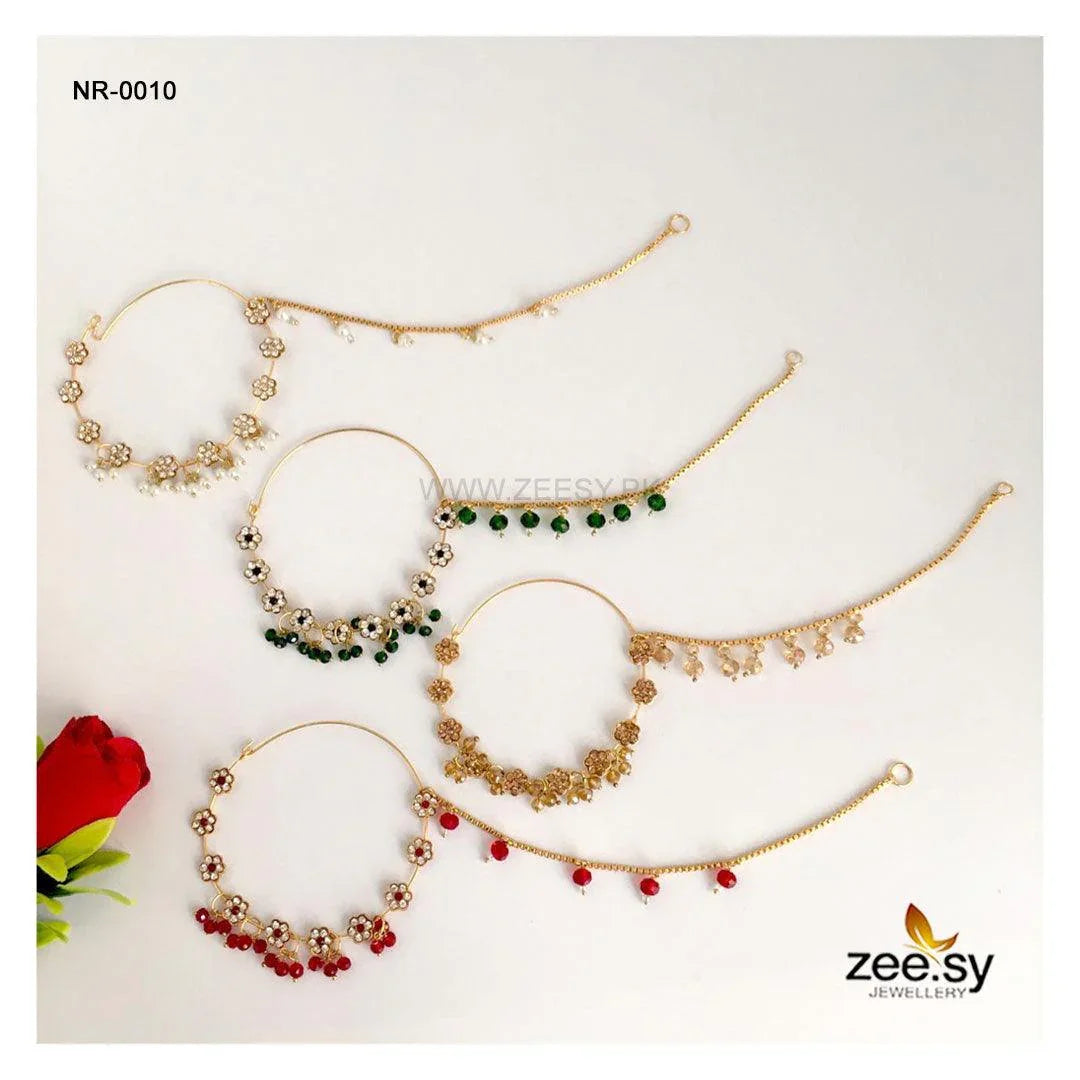 BRIDE NOSE RING-0010 Red & Green - Zeesy Jewellery