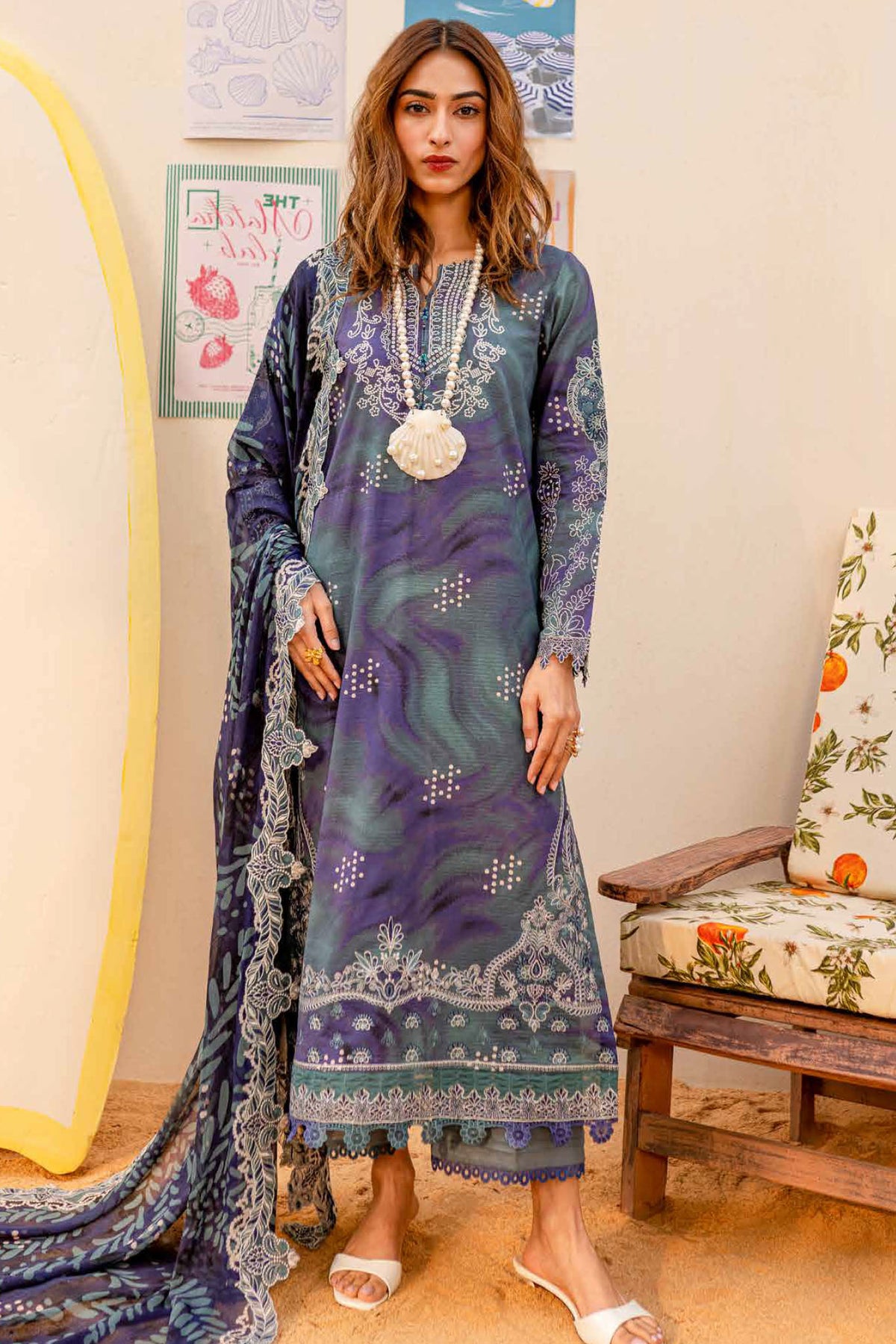 Gardenia By Nureh Unstitched 3 Piece Emb Lawn Collection-NSG-186