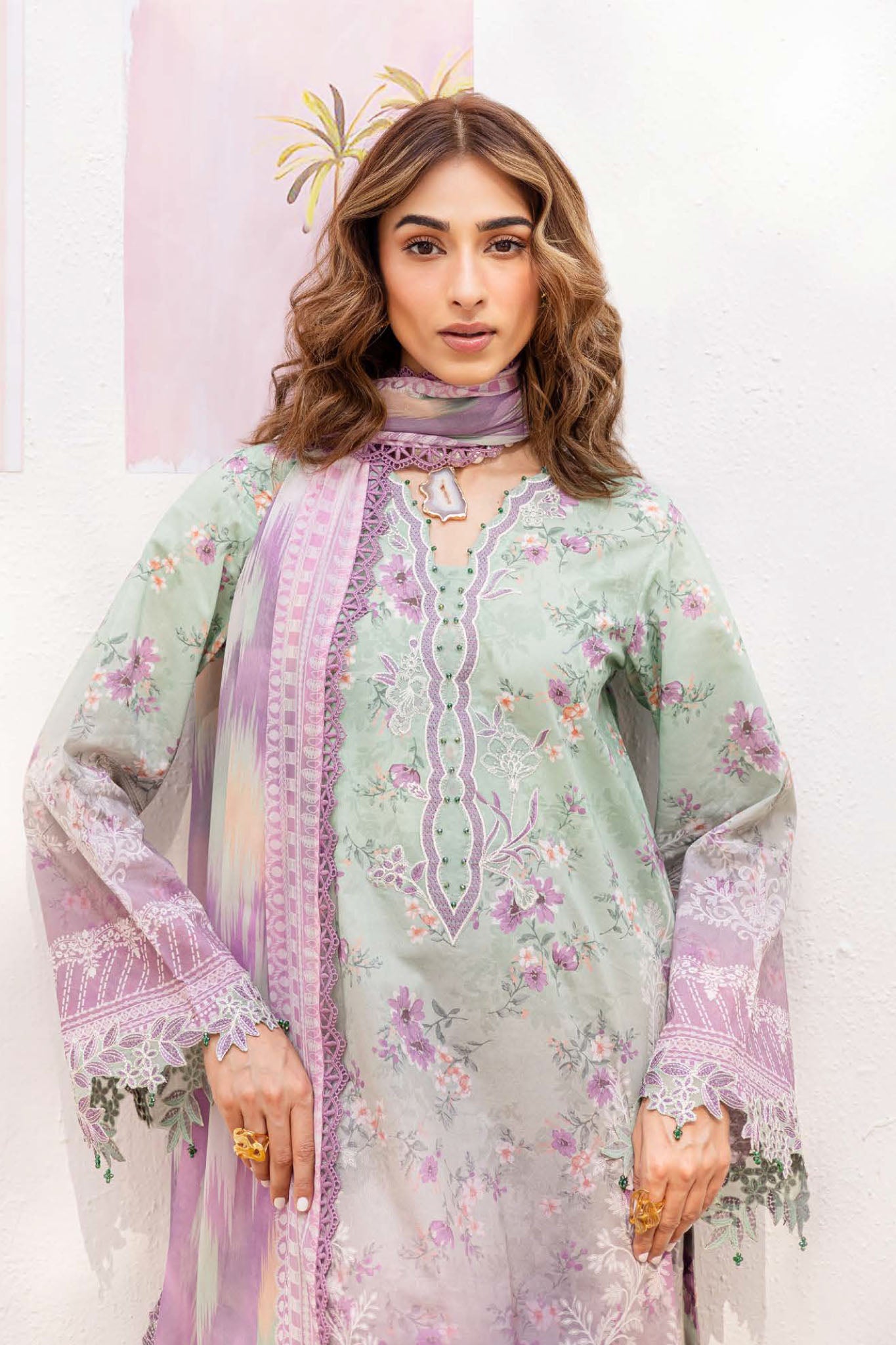 Gardenia By Nureh Unstitched 3 Piece Emb And Printed Lawn Collection'2025-NSG-194