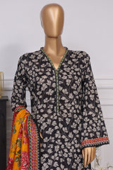 Bin Saeed Exclusive Printed Lawn With Farshi Shalwar Vol-03 Collection'2025-NSM-2144-Black