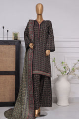 Bin Saeed Exclusive Printed Lawn With Farshi Shalwar Vol-03 Collection'2025-NSM-2146-Black