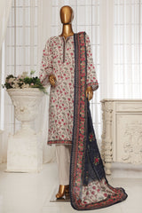 Bin Saeed Stitched 3 Piece Exclusive Printed Lawn Vol-04 Collection'2025-NSM-1902-White