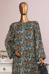 Bin Saeed Stitched 3 Piece Exc Printed Lawn With Farshi Shalwar Suit-NSM-2062-Mint