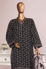 Bin Saeed Stitched 3 Piece Exc Printed Lawn With Farshi Shalwar Suit-NSM-2063-Black