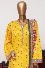 Bin Saeed Exclusive Printed Lawn With Farshi Shalwar Vol-04 Collection'2025-NSM-2121-Yellow