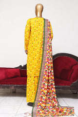Bin Saeed Exclusive Printed Lawn With Farshi Shalwar Vol-04 Collection'2025-NSM-2121-Yellow