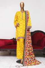 Bin Saeed Exclusive Printed Lawn With Farshi Shalwar Vol-04 Collection'2025-NSM-2121-Yellow