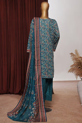 Bin Saeed Exclusive Printed Lawn With Farshi Shalwar Vol-06 Collection'2025-NSM-2166-Ferozi
