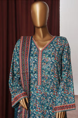 Bin Saeed Exclusive Printed Lawn With Farshi Shalwar Vol-06 Collection'2025-NSM-2166-Ferozi