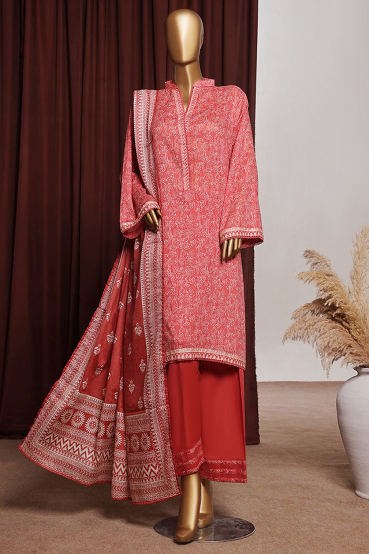Bin Saeed Exclusive Printed Lawn With Farshi Shalwar Vol-06 Collection'2025-NSM-2168-Pink